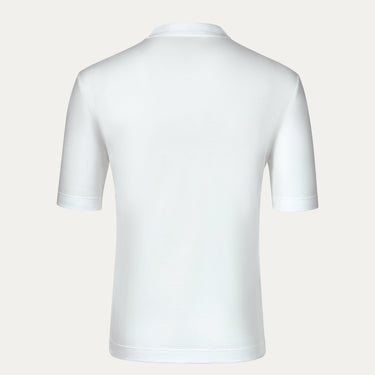 Back view of Malo Cotton Jersey T-Shirt in White, showcasing clean tailoring and soft cotton fabric for a refined summer wardrobe essential.