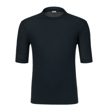 Malo Cotton Jersey T-Shirt in Midnight Blue with short sleeves and a tailored fit, ideal for spring/summer SS25 fashion collections.
