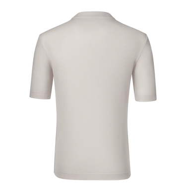 Back view of Malo Cotton Jersey T-Shirt in Light Beige, showcasing clean tailoring and premium lightweight fabric for spring/summer wear.