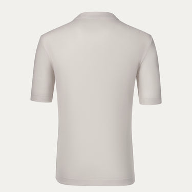 Back view of Malo Cotton Jersey T-Shirt in Light Beige, showcasing clean tailoring and premium lightweight fabric for spring/summer wear.