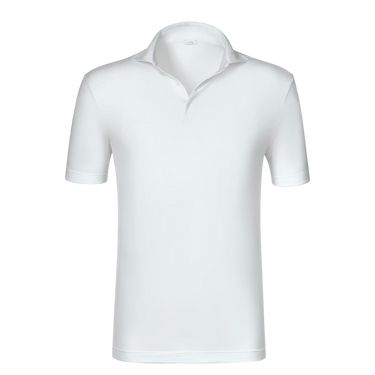 Malo Cotton Jersey Polo Shirt in White with short sleeves and open collar, ideal for spring/summer SS25 fashion at SARTALE.