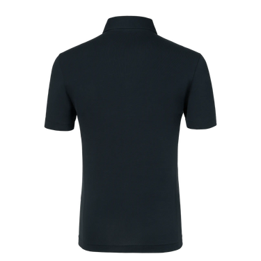 Back view of Malo Cotton Jersey Polo Shirt in Dark Blue, showcasing its tailored fit and premium cotton jersey fabric for SS25 apparel.