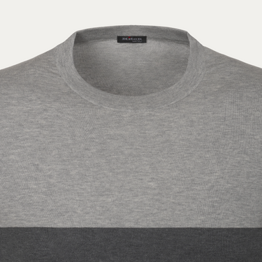 Kiton Crew-Neck Jersey T-Shirt in Dark Grey - SARTALE