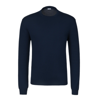 Malo crew-neck wool pullover in royal blue with long sleeves and minimalist design, featured on SARTALE in the sweaters category.