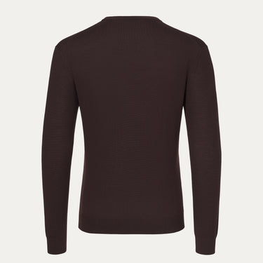 Crew-Neck Wool Pullover in Wild Brown