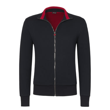 Cotton-Silk Blend Sport Suit in Navy Blue