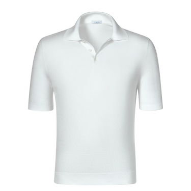 Malo Cotton Polo Shirt in White with short sleeves and classic collar, featured in SARTALE's SS25 apparel collection for men.