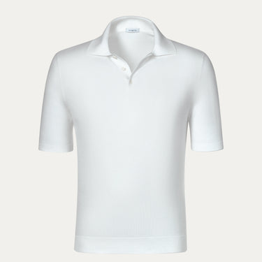 Malo Cotton Polo Shirt in White with short sleeves and classic collar, featured in SARTALE's SS25 apparel collection for men.