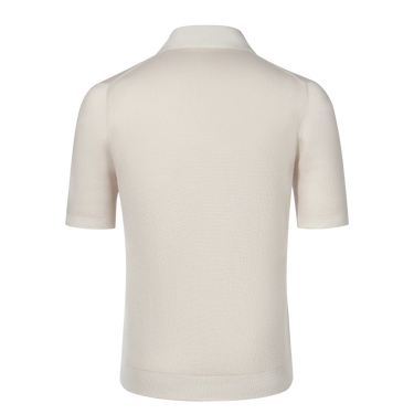 Back view of Malo Cotton Polo Shirt in Beige, featuring a clean silhouette and premium knit texture, ideal for spring/summer wardrobes.