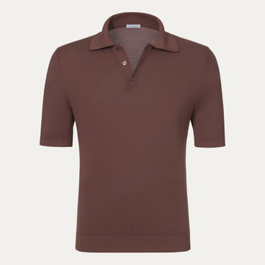 Cotton Polo Shirt in Dark Mauve