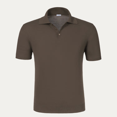 Cotton Polo Shirt in Brown