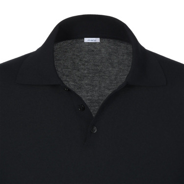 Close-up of Malo Polo Shirt collar and buttons, highlighting fine cotton texture and refined craftsmanship from SARTALE.