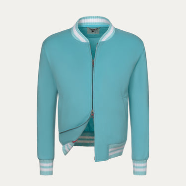 Cashmere Bomber in Turqouise