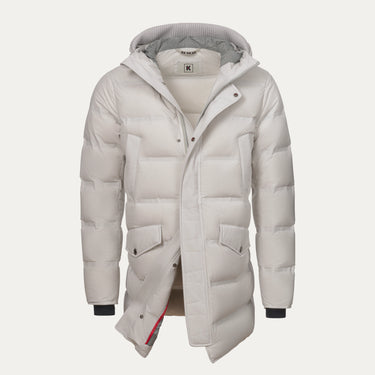 Parka con capucha de invierno en gris niebla