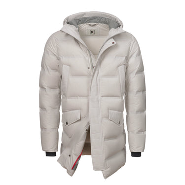 Winterparka mit Kapuze in Nebelgrau