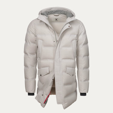 Parka con capucha de invierno en gris niebla
