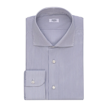 Barba Napoli Cotton Navy - Striped Shirt in Blue and White - SARTALE