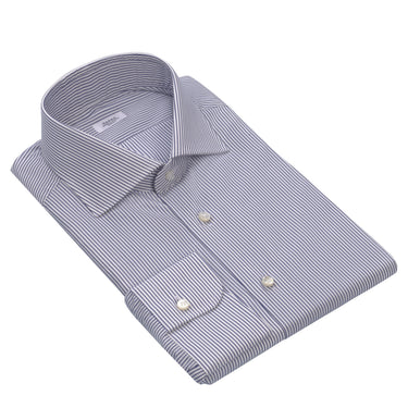 Barba Napoli Cotton Navy - Striped Shirt in Blue and White - SARTALE