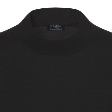 Barba Napoli Crew - Neck Wool Pullover in Black - SARTALE