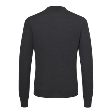 Barba Napoli Crew - Neck Wool Pullover in Dark Grey Melange - SARTALE
