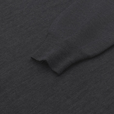 Barba Napoli Crew - Neck Wool Pullover in Dark Grey Melange - SARTALE