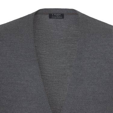 Barba Napoli Virgin Wool Gilet in Grey Melange - SARTALE