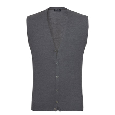 Barba Napoli Virgin Wool Gilet in Grey Melange - SARTALE