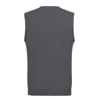 Barba Napoli Virgin Wool Gilet in Grey Melange - SARTALE