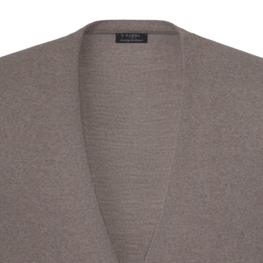 Barba Napoli Virgin Wool Gilet in Sandy Greige Melange - SARTALE