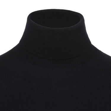 Barba Napoli Virgin Wool Turtleneck Sweater in Navy Blue - SARTALE