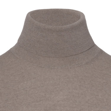 Barba Napoli Virgin Wool Turtleneck Sweater in Soft Greige - SARTALE