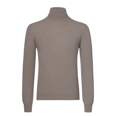Barba Napoli Virgin Wool Turtleneck Sweater in Soft Greige - SARTALE