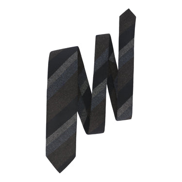 Bigi Regimental Wool Tie in Brown, Blue and White - SARTALE