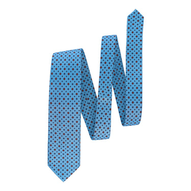 Bigi Sky Blue Printed Silk Tie - SARTALE