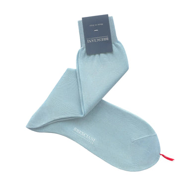 Bresciani Cotton and Silk - Blend Socks in Sky Blue - SARTALE