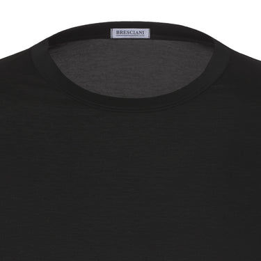 Bresciani Cotton Crew - Neck T - Shirt in Black - SARTALE
