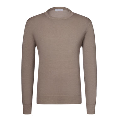 Cruciani Cashmere and Silk Crew - Neck Sweater in Light Brown - SARTALE