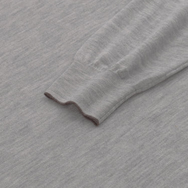 Cruciani Cashmere and Silk Crew - Neck Sweater in Light Grey Melange - SARTALE