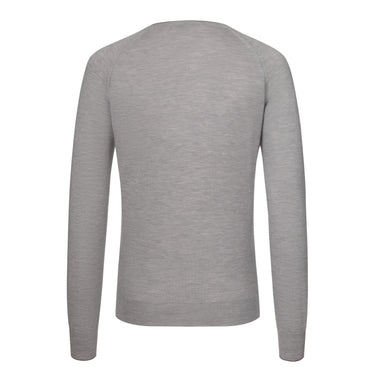 Cruciani Cashmere and Silk Crew - Neck Sweater in Light Grey Melange - SARTALE