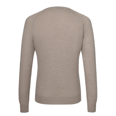Cruciani Cashmere and Silk Crew - Neck Sweater in Putty Grey Melange - SARTALE