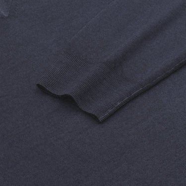 Cruciani Cashmere and Silk V - Neck Sweater in Suit Blue - SARTALE