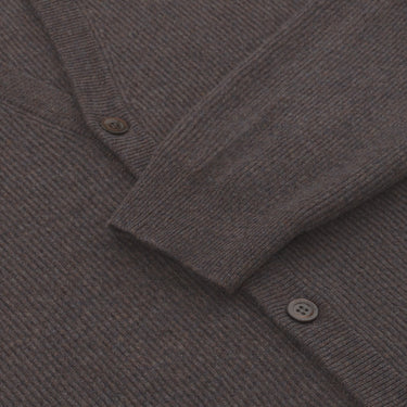 Cruciani Cashmere Cardigan in Melange Tree Bark Brown - SARTALE