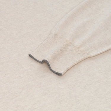 Cruciani Cotton Crew - Neck Sweater in Cream Melange - SARTALE