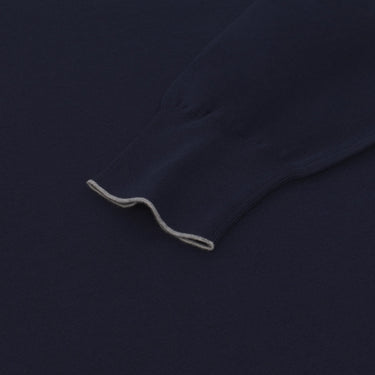 Cruciani Cotton Crew - Neck Sweater in Dark Blue - SARTALE