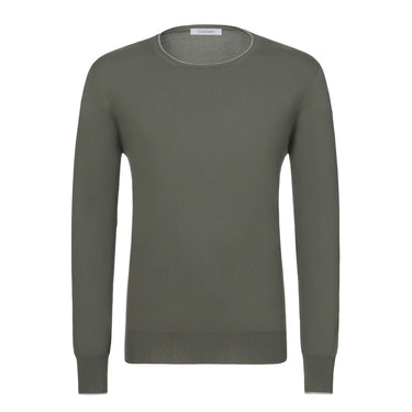 Cruciani Cotton Crew - Neck Sweater in Green - SARTALE