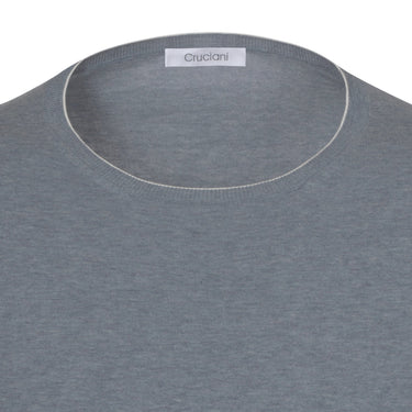 Cruciani Cotton Crew - Neck Sweater in Grey Melange - SARTALE