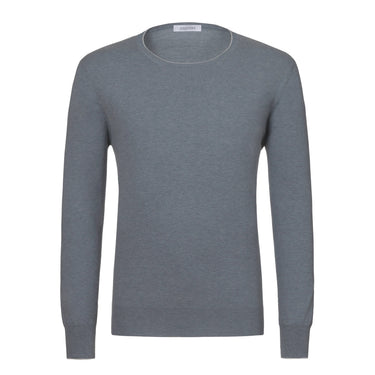 Cruciani Cotton Crew - Neck Sweater in Grey Melange - SARTALE