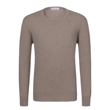 Cruciani Cotton Crew - Neck Sweater in Light Taupe - SARTALE