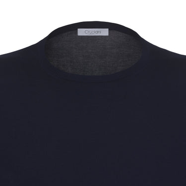 Cruciani Cotton Crew - Neck T - Shirt in Midnight Blue - SARTALE