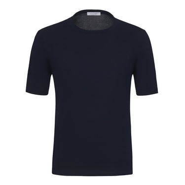 Cruciani Cotton Crew - Neck T - Shirt in Midnight Blue - SARTALE